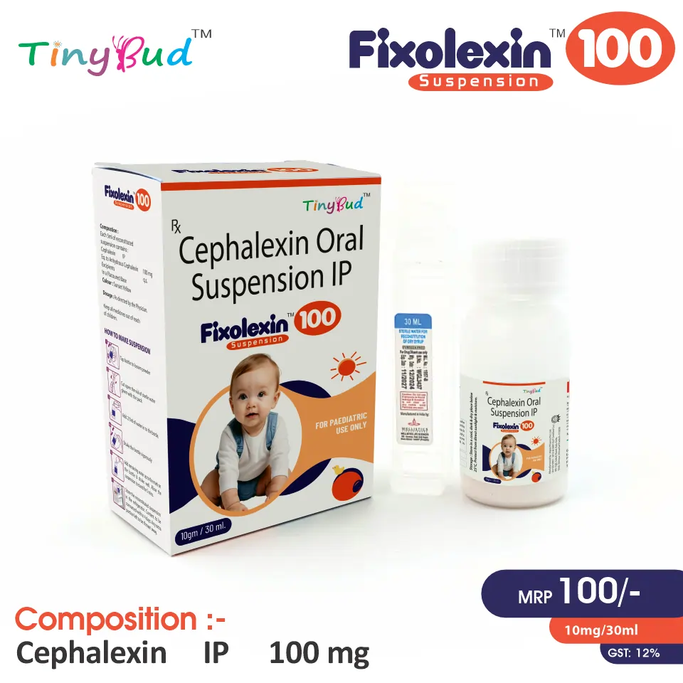 Cephalexin (100mg) Drop at the best price in PCD Pharma Franchise for Antibiotic, Bacterial Infection Treatment.